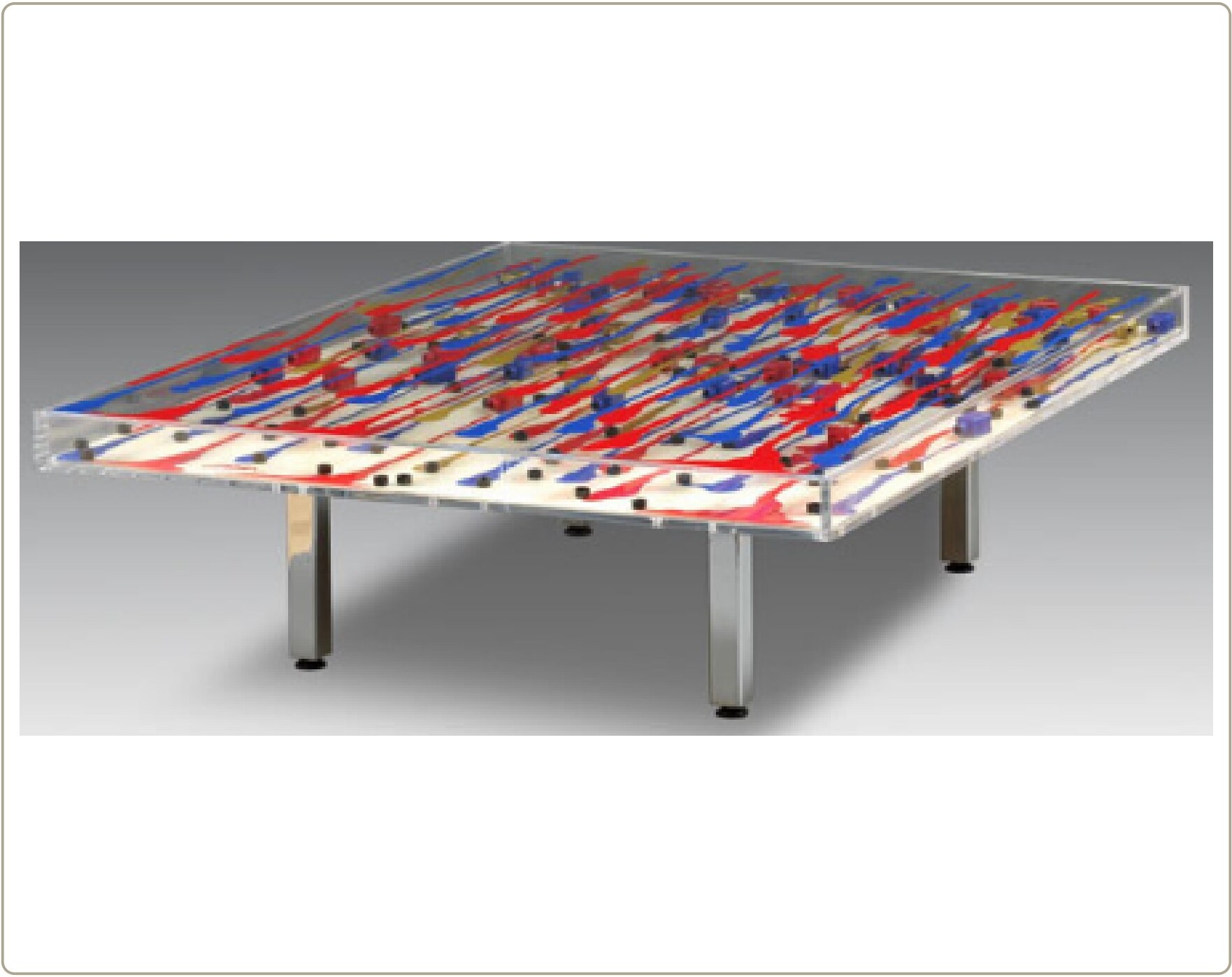 Table (red and blue) — Arman